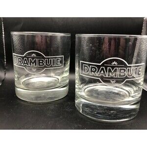 Drambuie Old Fashioned Rocks Whiskey Glass Set of 2 Clear Glass Barware